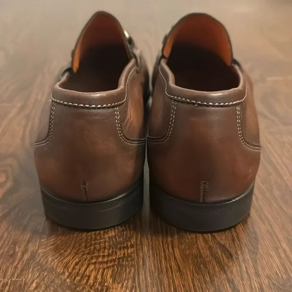 Men’s Santoni Brown Buckle-Strap Loafer Shoes - Picture 5 of 9